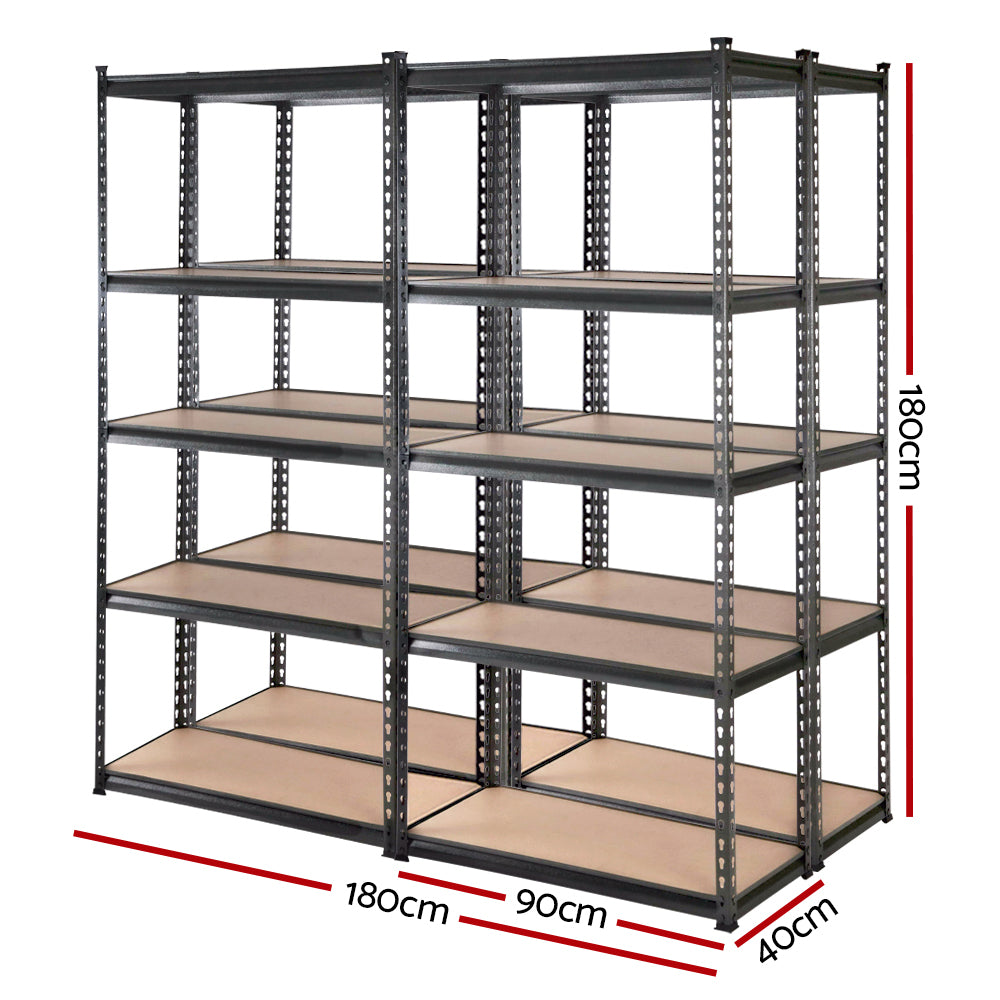 Giantz 4x1.8M Garage Shelving Warehouse Rack Pallet Racking Storage Charcoal - Cosy Abode