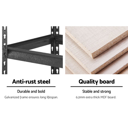 Giantz 4x1.8M Garage Shelving Warehouse Rack Pallet Racking Storage Charcoal - Cosy Abode