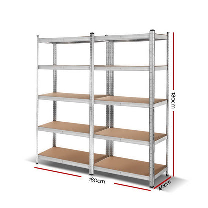 Giantz 2x1.8M Garage Shelving Warehouse Rack Pallet Racking Storage Shelf Silver - Cosy Abode