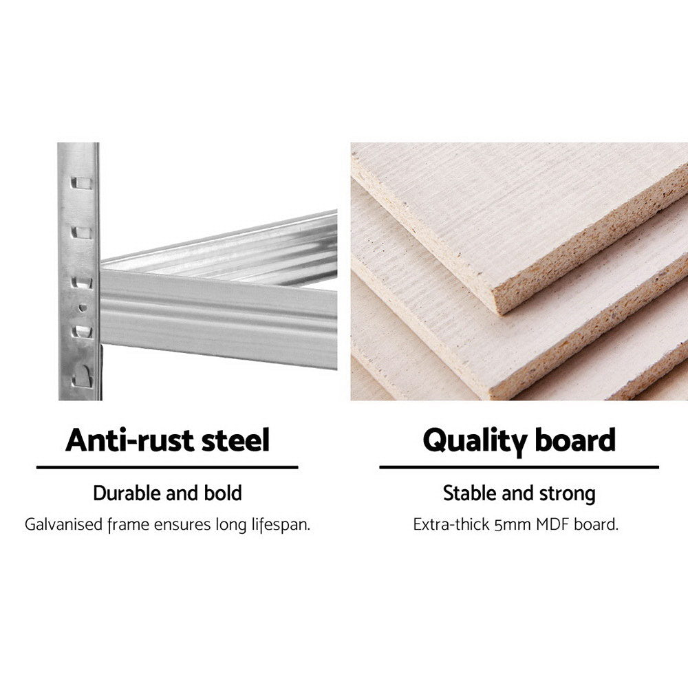 Giantz 5x1.8M Garage Shelving Warehouse Rack Pallet Racking Storage Shelf Silver - Cosy Abode