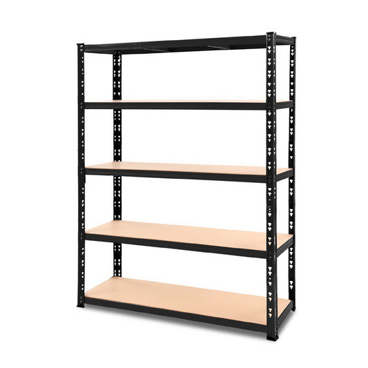 Giantz 1.8M Warehouse Racking Shelving Storage Shelf Garage Shelves Rack Steel Black - Cosy Abode