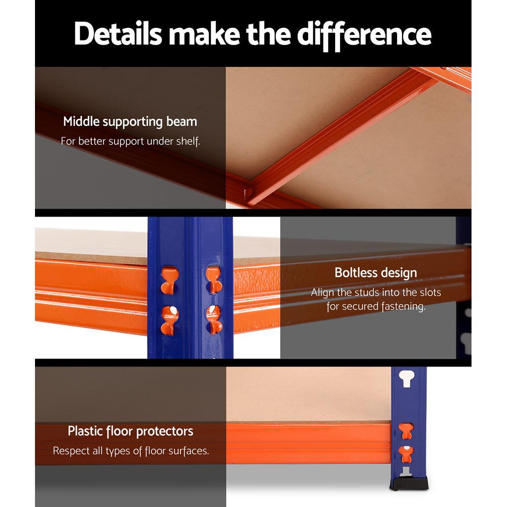 Giantz 1.8M Garage Shelving Warehouse Rack Pallet Racking Storage Shelve Blue - Cosy Abode