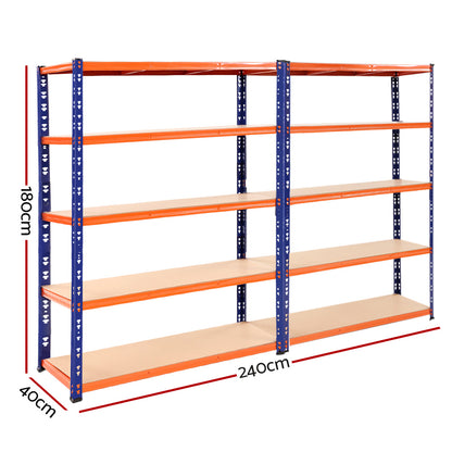 Giantz 2.4Mx1.8M Garage Shelving Warehouse Rack Pallet Racking Storage Blue - Cosy Abode