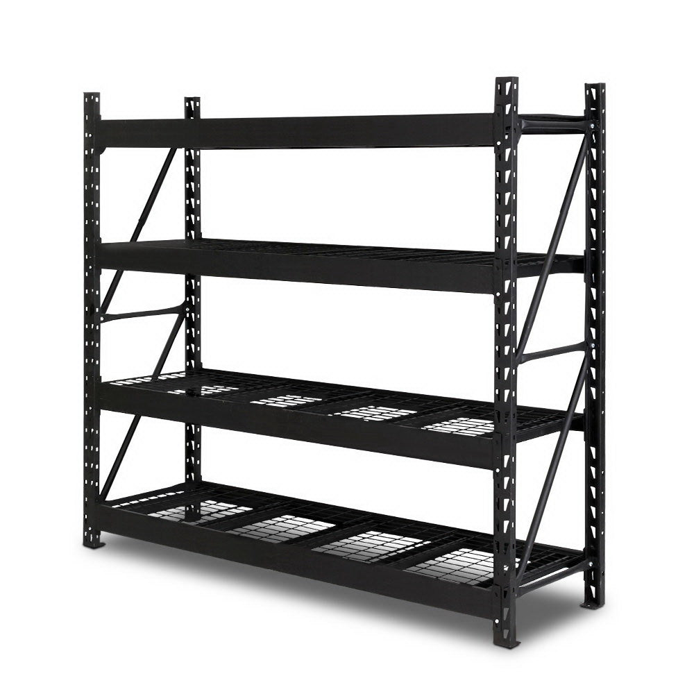 Giantz 2Mx2M Garage Shelving Warehouse Rack Pallet Racking Storage Shelve Black - Cosy Abode