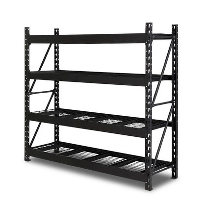 Giantz 2Mx2M Garage Shelving Warehouse Rack Pallet Racking Storage Shelve Black - Cosy Abode