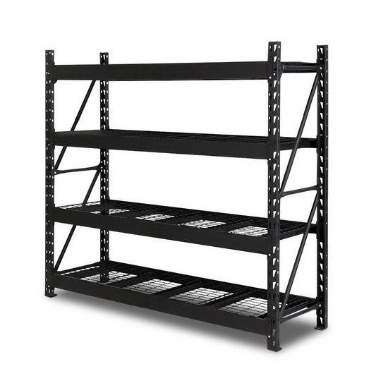 Giantz 2Mx2M Garage Shelving Warehouse Rack Pallet Racking Storage Shelve Black - Cosy Abode
