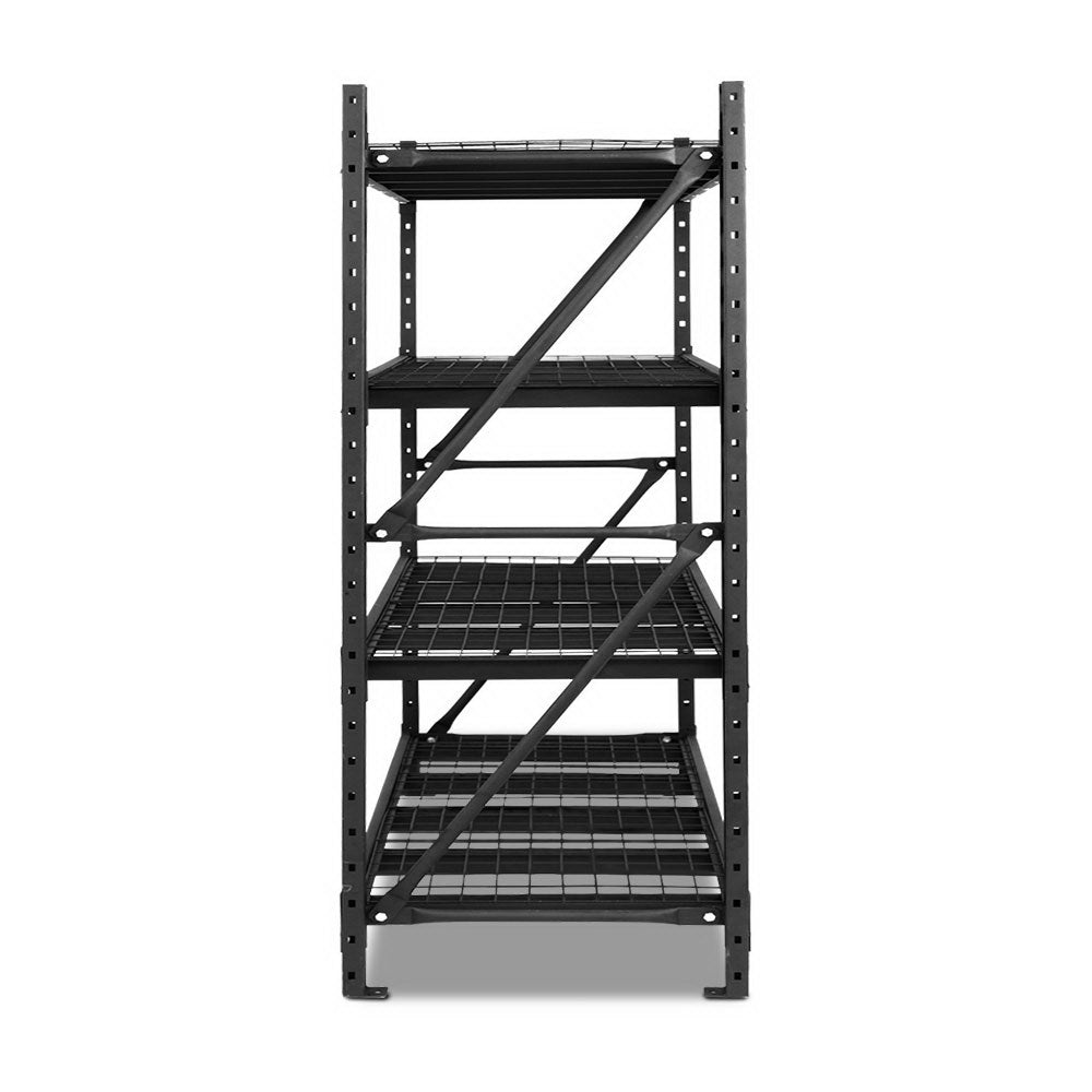 Giantz 2Mx2M Garage Shelving Warehouse Rack Pallet Racking Storage Shelve Black - Cosy Abode