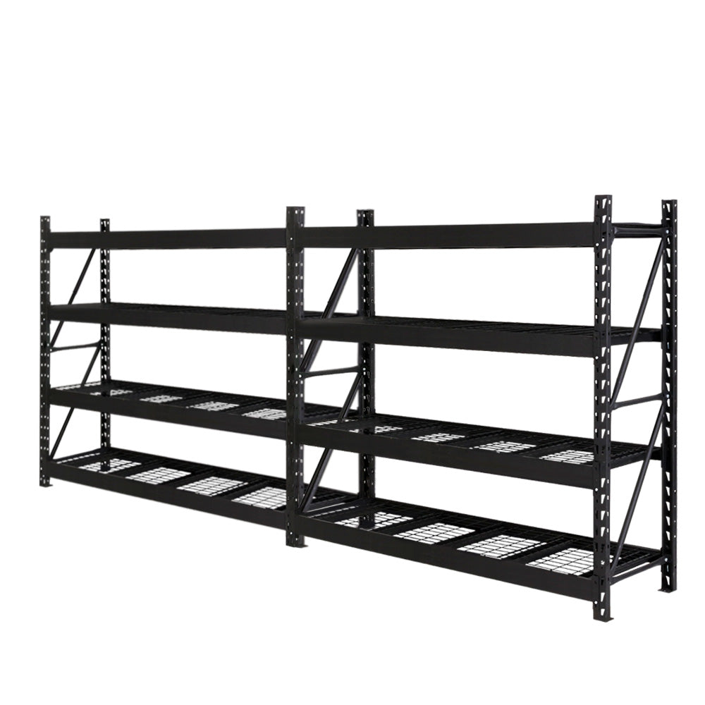 Giantz 4Mx2M Garage Shelving Warehouse Rack Pallet Racking Storage Shelve Black - Cosy Abode