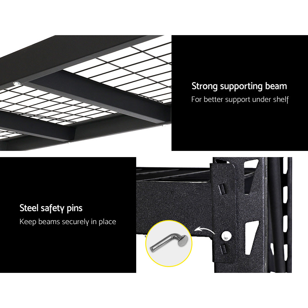 Giantz 4Mx2M Garage Shelving Warehouse Rack Pallet Racking Storage Shelve Black - Cosy Abode