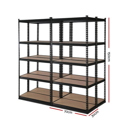 Giantz 4x1.5M Garage Shelving Warehouse Rack Pallet Racking Storage Shelve Black - Cosy Abode