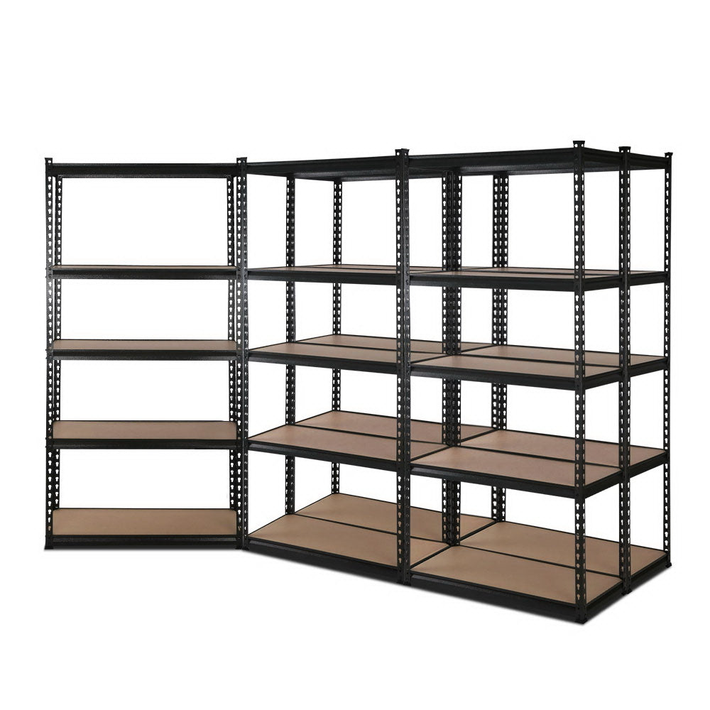 Giantz 5x1.5M Garage Shelving Warehouse Rack Pallet Racking Storage Shelve Black - Cosy Abode