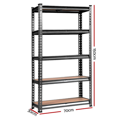 Giantz 5x1.5M Garage Shelving Warehouse Rack Pallet Racking Storage Charcoal - Cosy Abode
