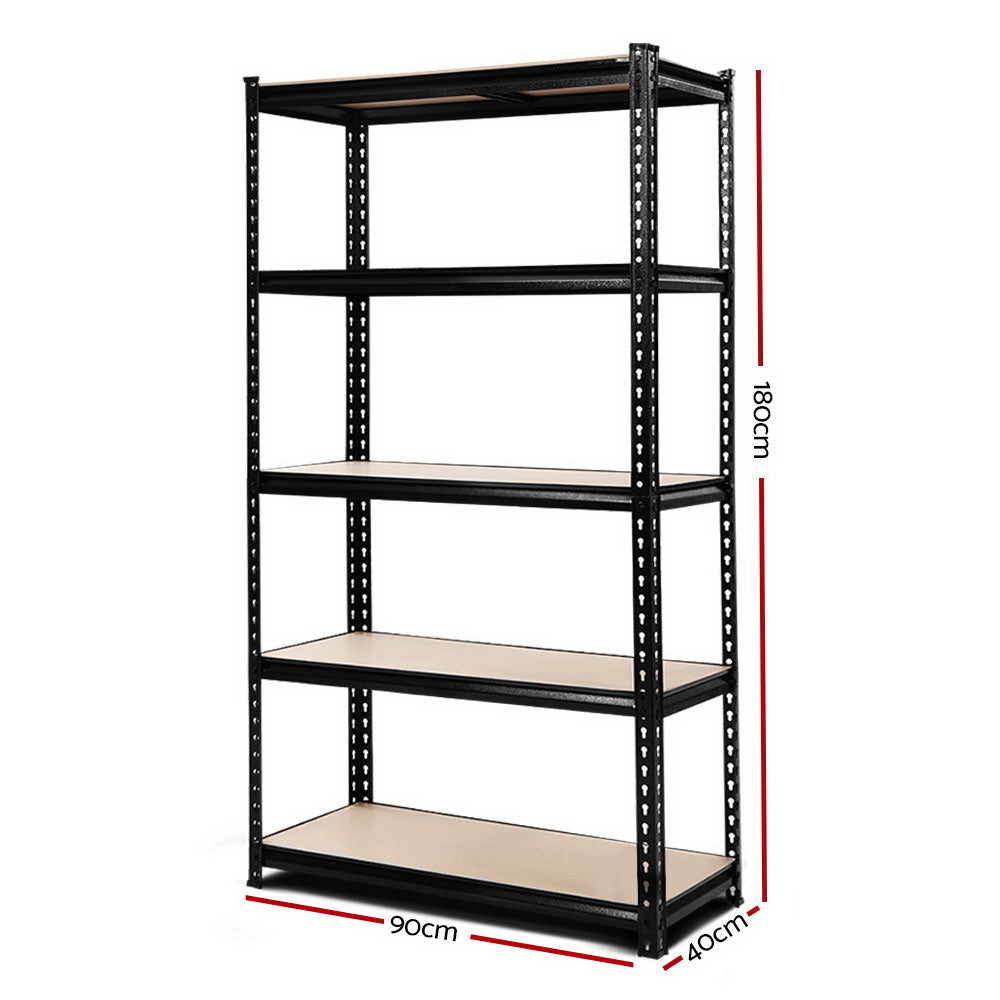 Giantz 1.8M Garage Shelving Warehouse Rack Pallet Racking Storage Shelve Black - Cosy Abode