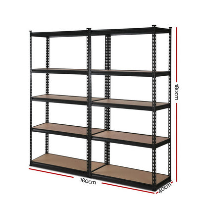 Giantz 2x1.8M Garage Shelving Warehouse Rack Pallet Racking Storage Shelve Black - Cosy Abode