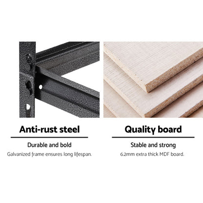 Giantz 1.8M Garage Shelving Warehouse Rack Pallet Racking Storage Shelf Charcoal - Cosy Abode