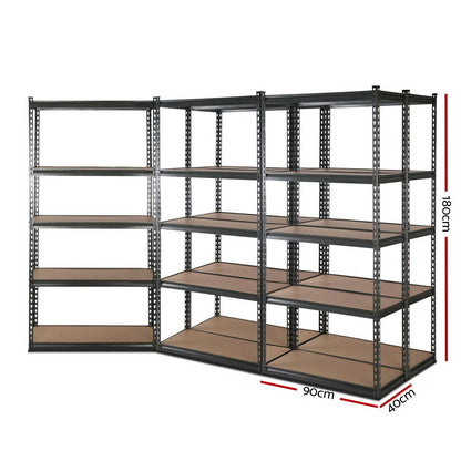Giantz 5x1.8M Garage Shelving Warehouse Rack Pallet Racking Storage Charcoal - Cosy Abode