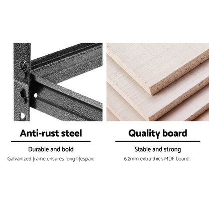 Giantz 5x1.8M Garage Shelving Warehouse Rack Pallet Racking Storage Charcoal - Cosy Abode