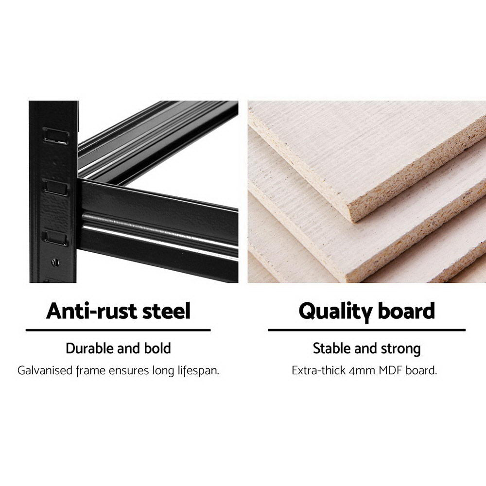 Giantz 5x1.8M Garage Shelving Warehouse Rack Pallet Racking Storage Shelf Black - Cosy Abode