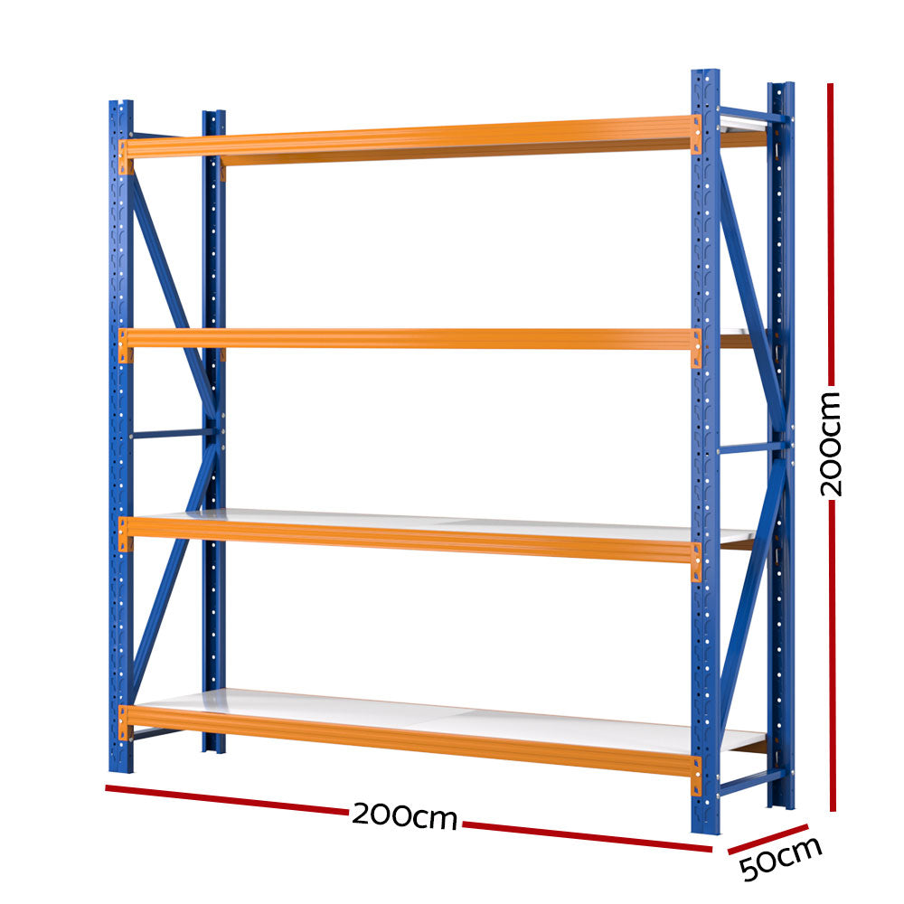 Giantz 2Mx2M Garage Shelving Warehouse Rack Pallet Racking Storage Shelf Blue - Cosy Abode