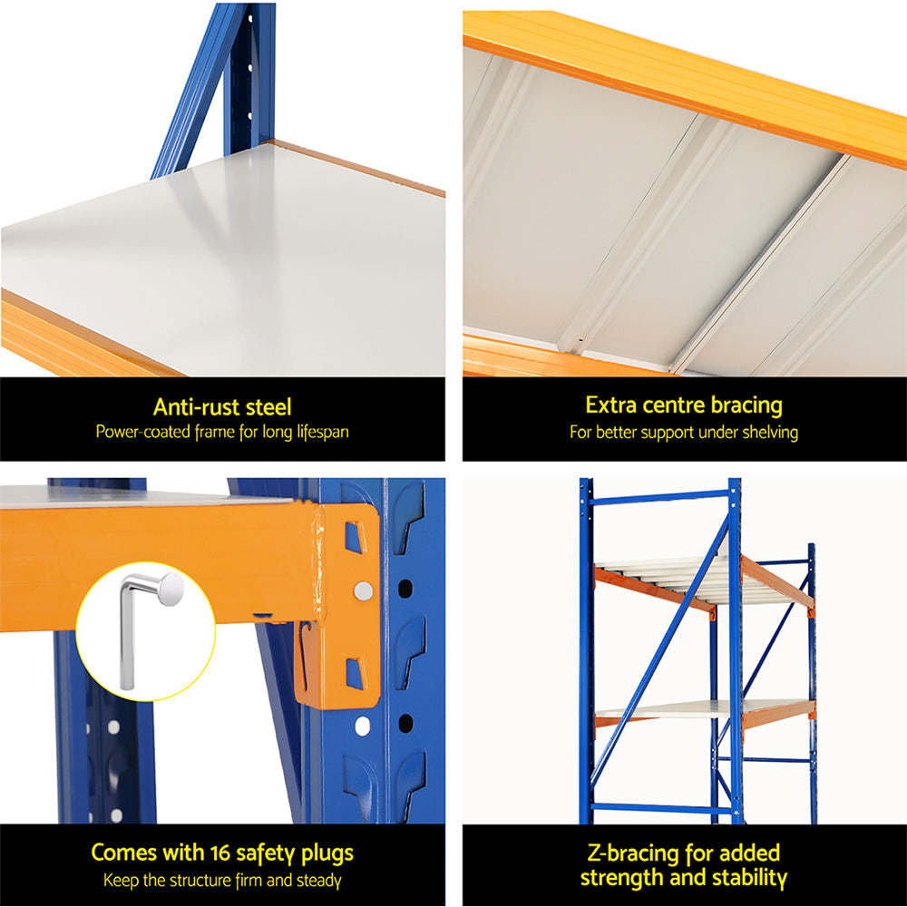 Giantz 2Mx2M Garage Shelving Warehouse Rack Pallet Racking Storage Shelf Blue - Cosy Abode