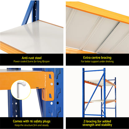 Giantz 2Mx2M Garage Shelving Warehouse Rack Pallet Racking Storage Shelf Blue - Cosy Abode