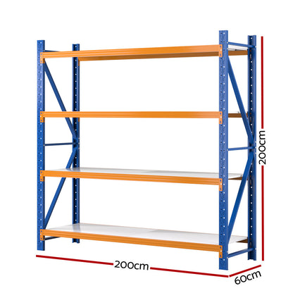 Giantz 2Mx2M Garage Shelving Warehouse Rack Pallet Racking Storage Shelf Blue - Cosy Abode