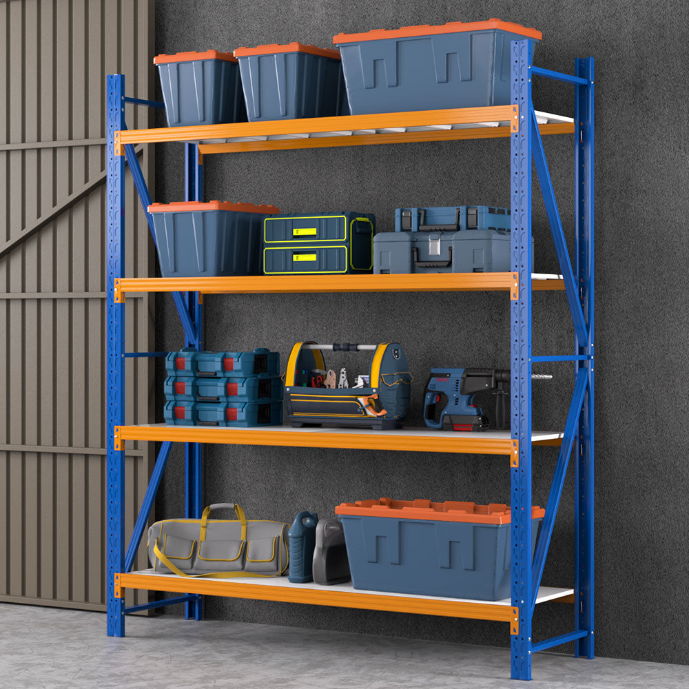 Giantz 2.4Mx2M Garage Shelving Warehouse Rack Pallet Racking Storage Shelf Blue - Cosy Abode