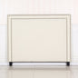 Bed Head Queen White Headboard Upholstery Fabric Studded Buttons - Cosy Abode