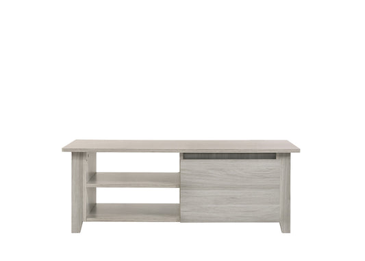 Coffee Table With Open Drawer In White Oak - Cosy Abode