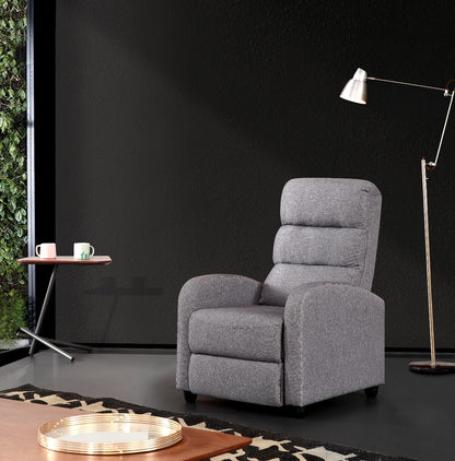 Luxury Fabric Recliner Chair - Grey - Cosy Abode