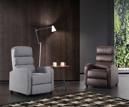 Luxury Fabric Recliner Chair - Grey - Cosy Abode