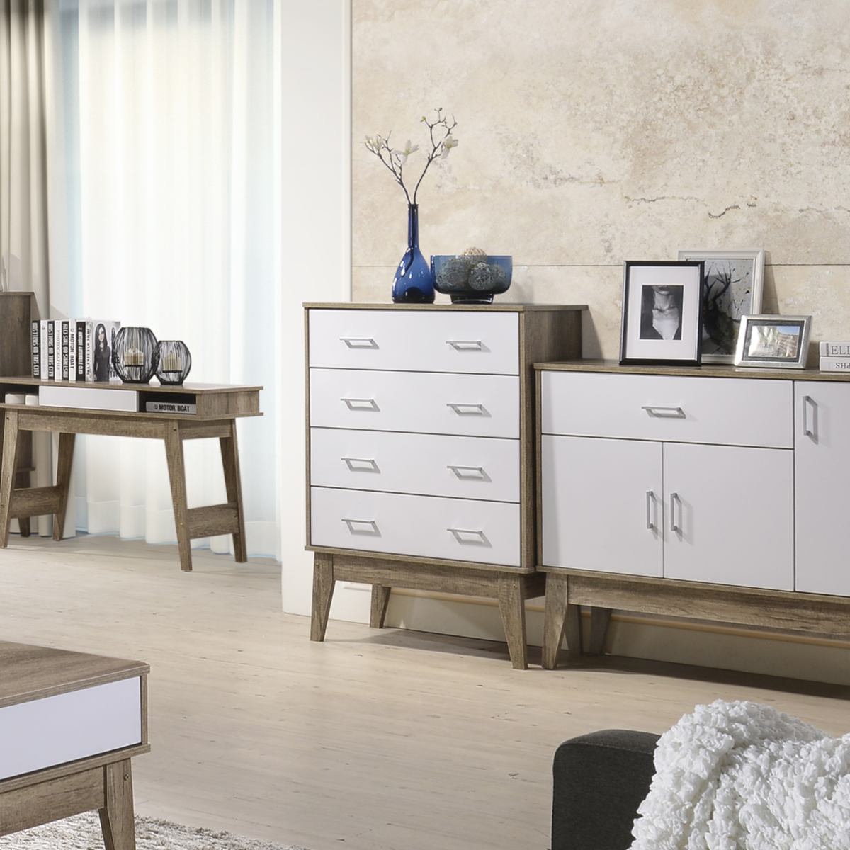 Tallboy Chest of Drawer Oak - Cosy Abode